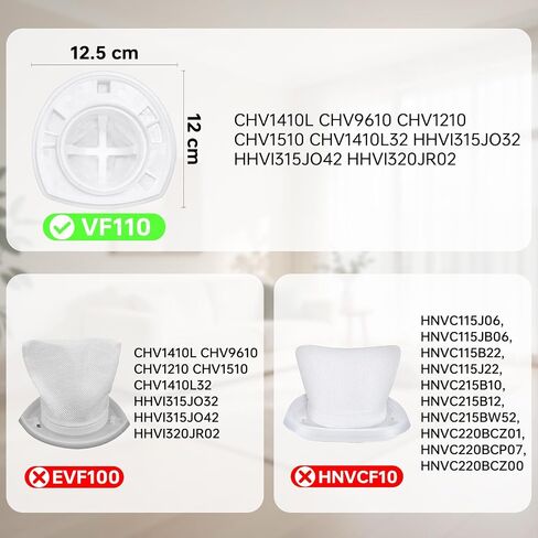 Replacement Filter for Black & Decker Power Tools VF110 Dustbuster Cordless Vacuum CHV1410L,CHV9610, CHV1210, CHV1410, CHV1410B, CHV1510, BDH2000L, 4 Pack, Includes a Cleaning Brush in Kuwait