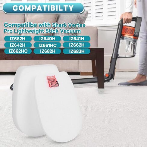 2 حزمة مرشحات رغوة IZ662H IZ682H لمكنسة Shark Vertex Pro اللاسلكية | فلتر DuoClean البديل IZ661HC، IZ662H، IZ662HC، IZ682H، IZ683H، قارنه بالجزء XFFKIZ600، قابل للغسل وإعادة الاستخدام in Kuwait
