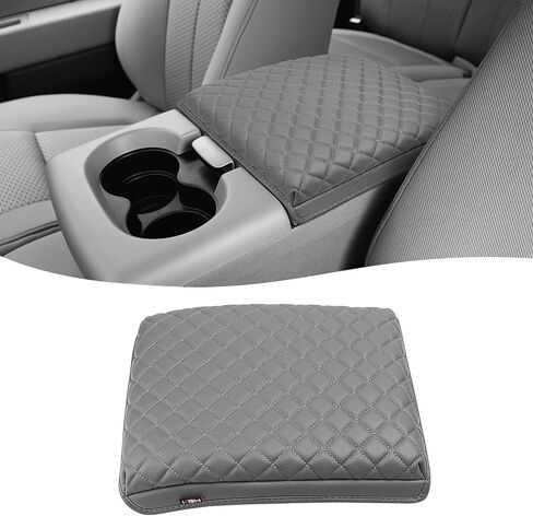 KBH Center Censole Cover for Ford F150 2004 2005 2007 2007 2008 2010 ، 40/20/40 Jump Seat ، وسادة وحدة التحكم الوسطى الوسطى ، وجلد فينيل ، ومكافحة الخدش ، والرمادي in Kuwait