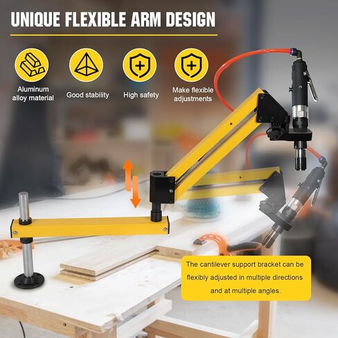 Generic Pneumatic Tapping Machine Arm Aluminum Alloy Vertical Drilling Tapping Arm High Strength Handheld Hardware Tool in Kuwait