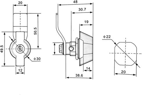 MS408-1 Distribution Box Lock Industrial Hardware Equipment Core Rotary Tongue with 2 Keys 1Pcs in Kuwait