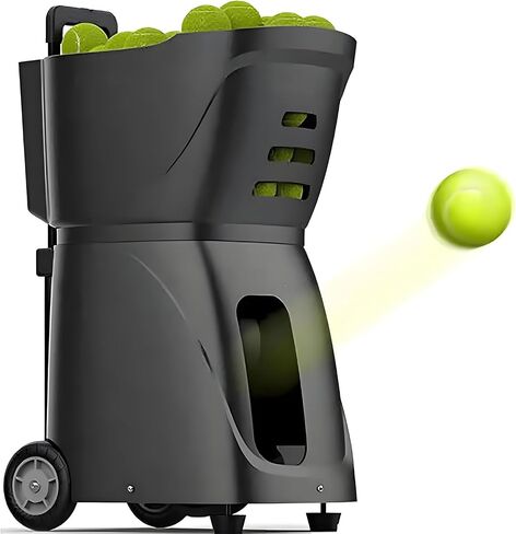 Tennis Ball Machine, Portable Automatic Ball Launcher Tennis Practice Equipment, Mobile App Control, 100 Large Capacity, 4 to 6 Hr Runtime, for All Tennis Players in Kuwait