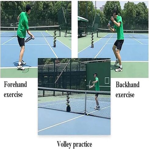 Tennis Serving Machine, Portable Tennis Ball Tosser with Automatic Rotation Function, Can Hold Around 30 Balls, Adjustable Launching Angle/Interval, Perfect for Kids, Beginners, Coaches in Kuwait