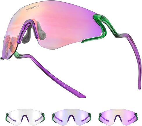 ROCKBROS Photochromic Safety Glasses, Transition Cycling Glasses for Men Women, Sports Sunglasses for Running, Pickleball in Kuwait
