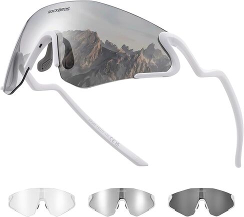 ROCKBROS Photochromic Safety Glasses, Transition Cycling Glasses for Men Women, Sports Sunglasses for Running, Pickleball in Kuwait