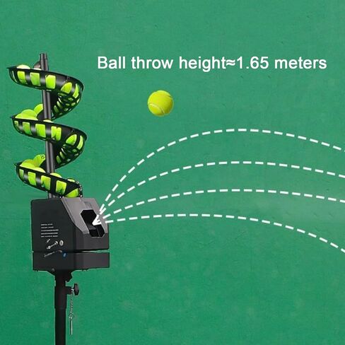 Tennis Serving Machine, Portable Tennis Ball Tosser with Remote Control, 48° Shake Head/ 7 Tracks 33 Balls Capacity(Does Not Contain), for Court in Kuwait