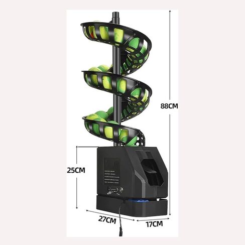 Tennis Serving Machine, Portable Tennis Ball Tosser with Remote Control, 48° Shake Head/ 7 Tracks 33 Balls Capacity(Does Not Contain), for Court in Kuwait
