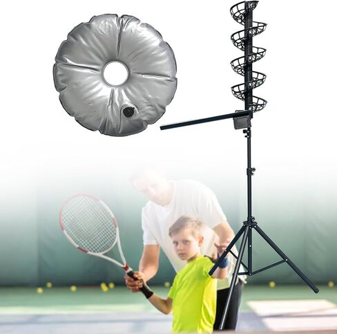 Electric Tennis Ball Tosser, Tennis Toss Machine, Adjustable Angle, Can Hold Around 30 Balls,for Multi-Ball Practice, Beginners, Coaches in Kuwait