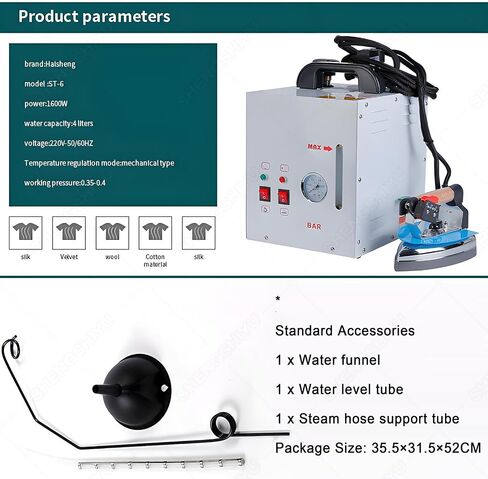 2400W Professional Iron Station,Industrial Stainless Steel Clothes Iron Steamer,Handheld Steam Boiler with Pressure Gauge in Kuwait