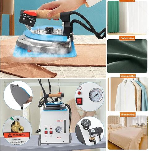 2400W Professional Iron Station,Industrial Stainless Steel Clothes Iron Steamer,Handheld Steam Boiler with Pressure Gauge in Kuwait