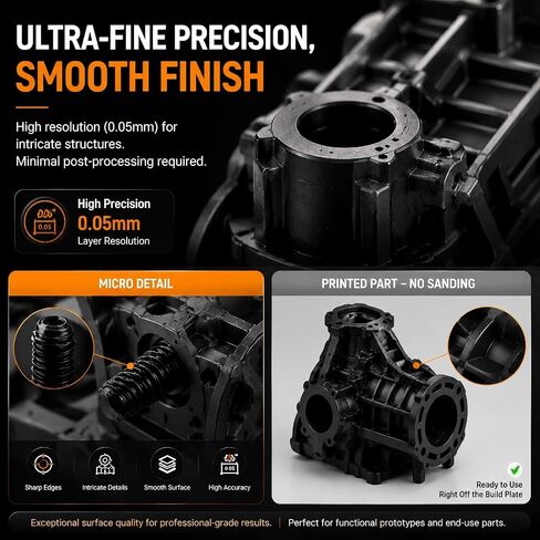 Up to 536℉(280°C) 3D Printer Resin, High Temperature resina, High Precision 3D Printing Resin for Engineering, Industrial Parts, 405nm Photopolymer Resin for DLP/LCD Black, 1000g in Kuwait