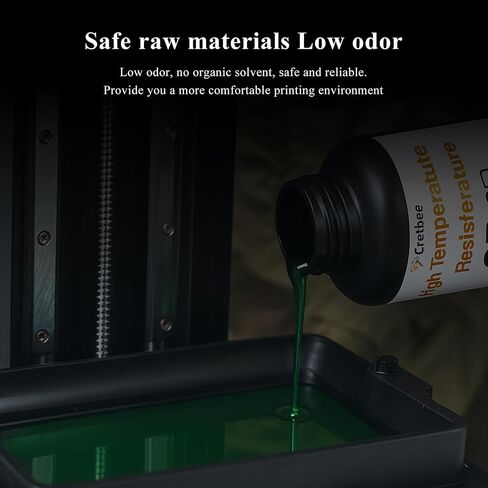Up to 536℉(280°C) 3D Printer Resin, High Temperature resina, High Precision 3D Printing Resin for Engineering, Industrial Parts, 405nm Photopolymer Resin for DLP/LCD Black, 1000g in Kuwait