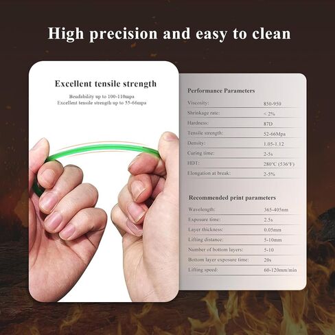 Up to 536℉(280°C) 3D Printer Resin, High Temperature resina, High Precision 3D Printing Resin for Engineering, Industrial Parts, 405nm Photopolymer Resin for DLP/LCD Black, 1000g in Kuwait