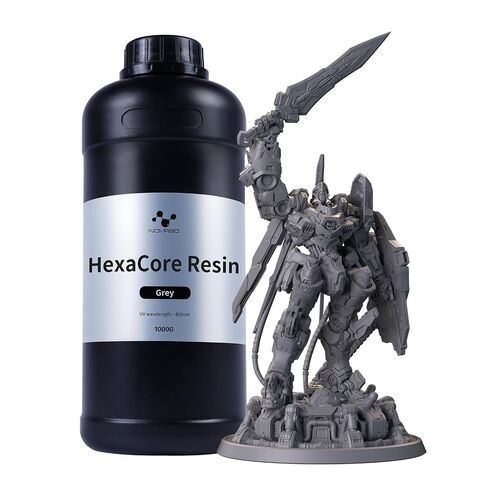 NOVA3D HexaCore الراتنج — 405 نانومتر عالي الدقة ثلاثي الأبعاد، متوازن منخفض الانكماش وصلابة عالية (رمادي، 1 كجم) in Kuwait