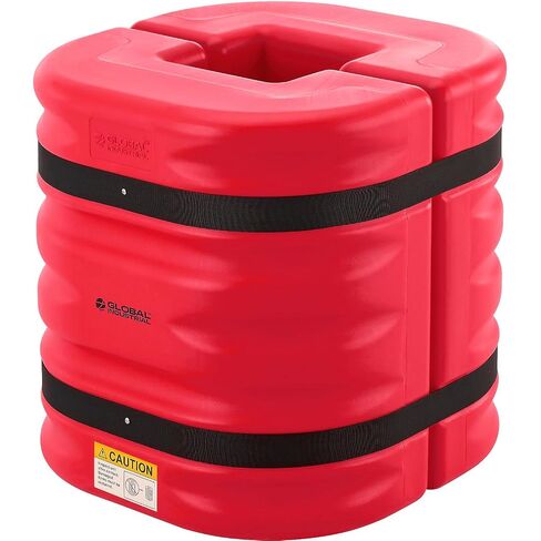Global Industrial Column Protector, 10" x 10" Opening, 24"W x 24"L x 24" H, Red, for Square or Round Columns, High-Density Polyethylene, Interlocking Halves in Kuwait