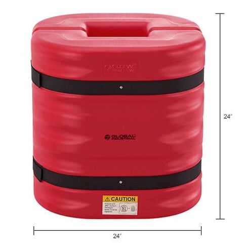 Global Industrial Column Protector, 10" x 10" Opening, 24"W x 24"L x 24" H, Red, for Square or Round Columns, High-Density Polyethylene, Interlocking Halves in Kuwait