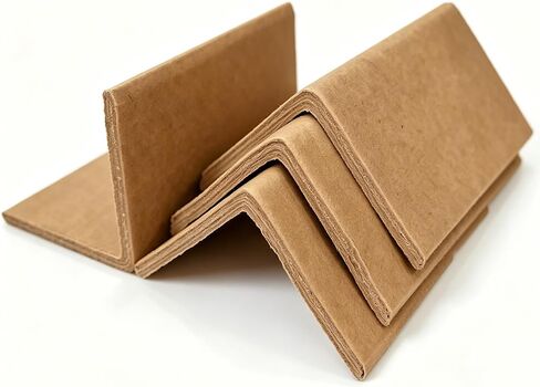 واقيات زوايا من الورق المقوى مقاس 2 × 2 × 3 بوصة، عبوة مكونة من 50 واقيًا لحواف الورق المقوى، واقي زاوية بني عالي التحمل بسمك 0.16 بوصة للشحن والتعبئة والنقل والفن in Kuwait