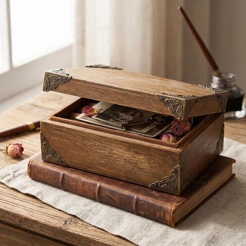 Ancient Bronze Iron Corner Decorative Protector for Wooden Box, Robust Vintage for Wooden Box, 12 Pieces Set, for Jewelry Box or Box in Kuwait