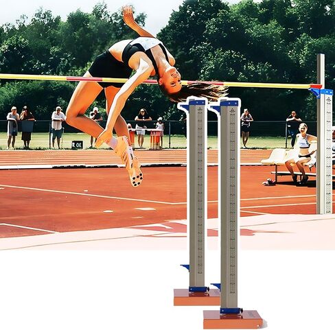 High School Competition High Jump Standard, Aluminum Athletics Training High Jump Stand, 1-7.5 ft Height Track & Field High Jump Measuring Stick, Pair in Kuwait