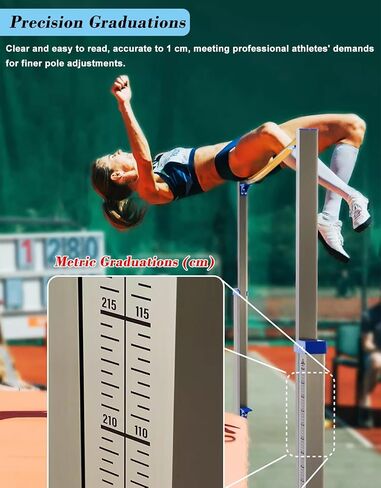 High School Competition High Jump Standard, Aluminum Athletics Training High Jump Stand, 1-7.5 ft Height Track & Field High Jump Measuring Stick, Pair in Kuwait