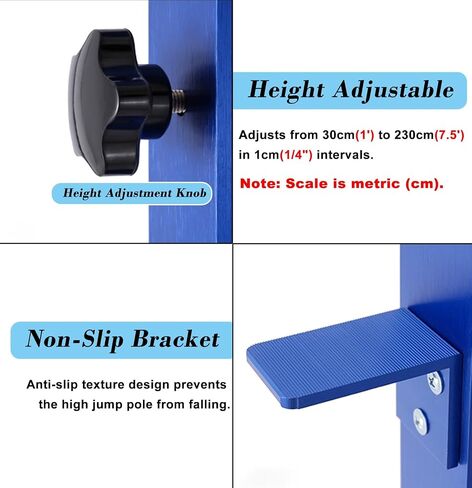 High School Competition High Jump Standard, Aluminum Athletics Training High Jump Stand, 1-7.5 ft Height Track & Field High Jump Measuring Stick, Pair in Kuwait