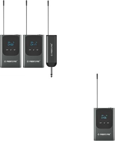 نظام ميكروفون لاسلكي رقمي مزدوج من Phenyx Pro PDP-2-2B مزود بجهاز إرسال محمول على الجسم PWB-P-900 in Kuwait