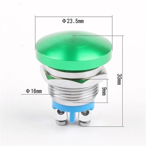 Panel Metal Switch with Screw 16mm/19mm/22mm, No Welding Big Head Momentary Not Fixed Auto Reset,200V 2A 1NO, 1pcs(Red,22mm) in Saudi Arabia