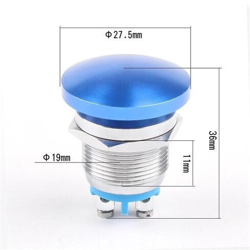 Panel Metal Switch with Screw 16mm/19mm/22mm, No Welding Big Head Momentary Not Fixed Auto Reset,200V 2A 1NO, 1pcs(Red,22mm) in Saudi Arabia