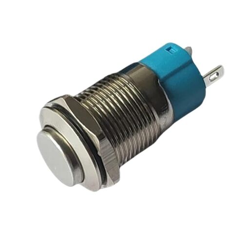 Metal Push Button Switch 12mm 2Pin Fixed Latching No Light Waterproof Self-Locking Car Dashboard High Flat Head, 1pcs(High Head) in Saudi Arabia