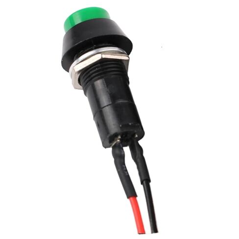 Push Button Switch 12mm PBS-11 Series Waterproof Car Circuit Wire Speaker Electrical Boat Shape Round Line, 1pcs(Green Latching) in Saudi Arabia