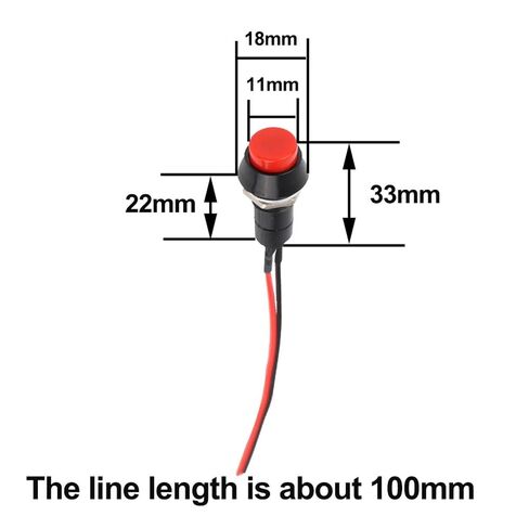 Push Button Switch 12mm PBS-11 Series Waterproof Car Circuit Wire Speaker Electrical Boat Shape Round Line, 1pcs(Green Latching) in Saudi Arabia