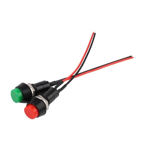 Push Button Switch 12mm PBS-11 Series Waterproof Car Circuit Wire Speaker Electrical Boat Shape Round Line, 1pcs(Green Latching) in Saudi Arabia