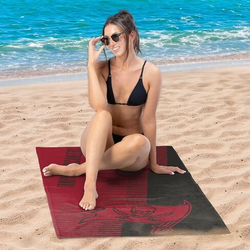 منشفة شاطئ Northwest Tampa Bay Buccaneers NFL Progression Jacquard مقاس 36 × 72 بوصة in Kuwait
