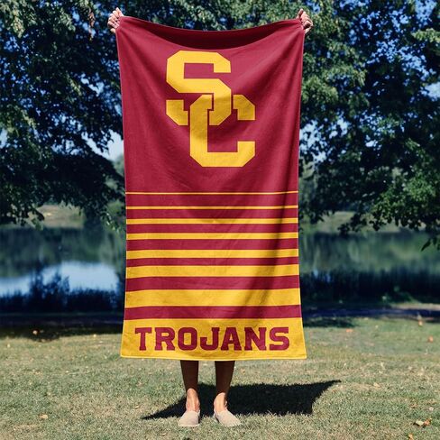 Northwest USC Trojans NCAA Striped Jacquard Beach Towel 36 x 72 Inches in Kuwait