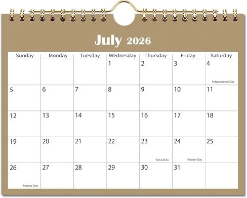 تقويم حائط صغير 2026-2027، تقويم صغير 6 × 9 بوصة، تقويم صغير 18 شهرًا من يناير 2026 إلى يونيو 2027، تقويم مفكرة صغير للمكتب أو المطبخ أو المركبات الترفيهية أو لوحة الإعلانات أو الثلاجة in Kuwait