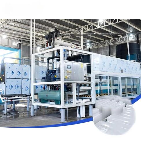 Commercial Cubic ice Machine, Industrial Fully Automatic ice Maker, 15 tons/Day, Food-Grade Stainless Steel Equipment, 24-Hour Continuous Production, Suitable for Processing Plants and supermarkets. in Kuwait