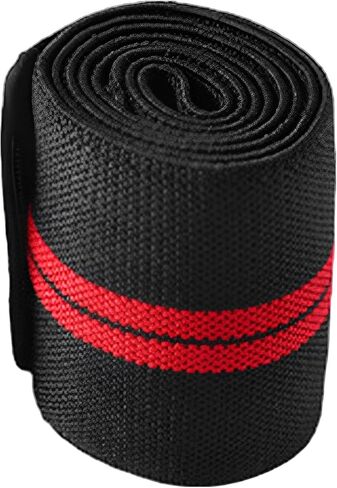 2 Pcs Elbow Wraps for Weightlifting, 39.4 x 3.1 in Red Nylon Support Bandage, Adjustable Elastic Compression Sleeve for Bench Press and Gym Training, Joint Support for Men and Women in Kuwait