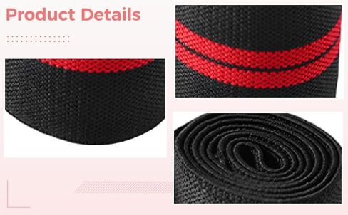 2 Pcs Elbow Wraps for Weightlifting, 39.4 x 3.1 in Red Nylon Support Bandage, Adjustable Elastic Compression Sleeve for Bench Press and Gym Training, Joint Support for Men and Women in Kuwait