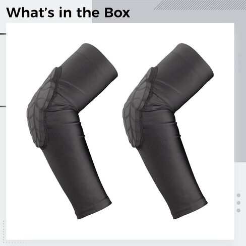 1 Pair Youngsters Padded Elbow Sleeve, Compression Arm Sleeve with EVA Pad, Protective Gear for Basketball, Football, Volleyball, Biking in Kuwait