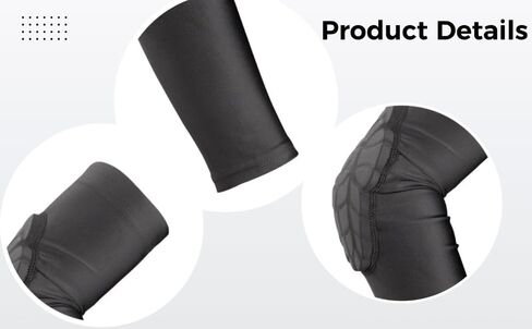 1 Pair Youngsters Padded Elbow Sleeve, Compression Arm Sleeve with EVA Pad, Protective Gear for Basketball, Football, Volleyball, Biking in Kuwait