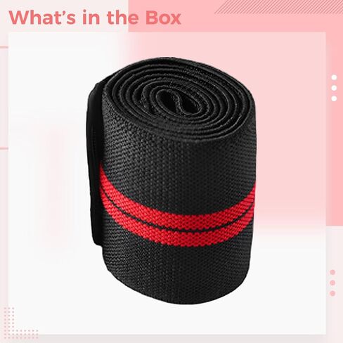 2 Pcs Red Nylon Elbow Wraps for Weightlifting, 39.4 x 3.1 in Support Bandage, Adjustable Elastic Compression Sleeve for Bench Press, Gym Fitness, Joint Support for Men and Women in Kuwait
