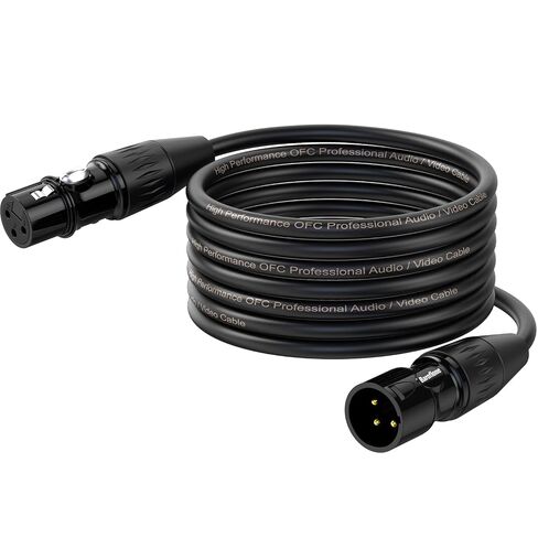 كابلات XLR، كابلات ميكروفون بطول 25 قدمًا مكونة من 6 حزم، كابل مكبر صوت XLR ذكر إلى أنثى كابل ميكروفون متوازن بثلاثة دبابيس مطلي بالذهب للميكروفونات وإضاءة المسرح وأنظمة السماعات والمزيد in Kuwait