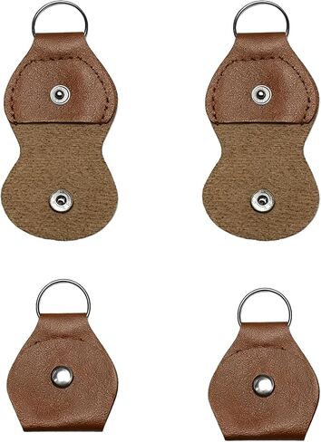 CashBeat 4 Pack Guitar Pick حامل سلسلة المفاتيح بو الجلود Plectrum حالة سوداء | منظم تخزين محمول للموسيقيين الكهربائيين الصوتيين، ملحقات هدايا مدمجة، يحمل العديد من اللقطات بأمان in Kuwait