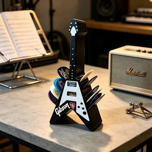 Guitar Pick Holder - Durable Plastic Guitar Pick Organizer with 10 Slots, Scratch-Resistant Surface & Ergonomic Design for Electric, Acoustic, Classical Guitars - Ideal Gift for Guitarists in Kuwait