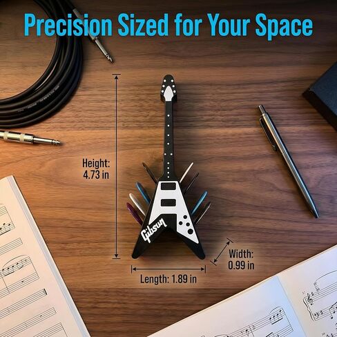 Guitar Pick Holder - Durable Plastic Guitar Pick Organizer with 10 Slots, Scratch-Resistant Surface & Ergonomic Design for Electric, Acoustic, Classical Guitars - Ideal Gift for Guitarists in Kuwait