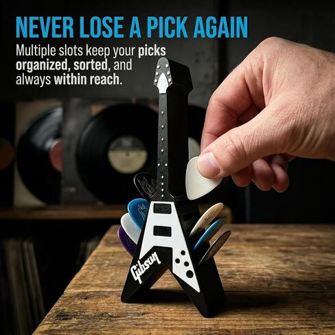 Guitar Pick Holder - Durable Plastic Guitar Pick Organizer with 10 Slots, Scratch-Resistant Surface & Ergonomic Design for Electric, Acoustic, Classical Guitars - Ideal Gift for Guitarists in Kuwait