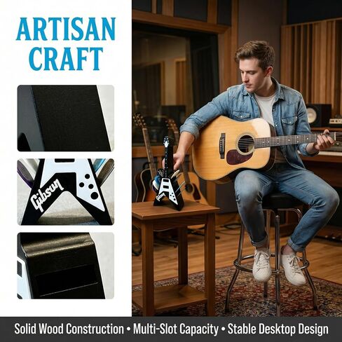 Guitar Pick Holder - Durable Plastic Guitar Pick Organizer with 10 Slots, Scratch-Resistant Surface & Ergonomic Design for Electric, Acoustic, Classical Guitars - Ideal Gift for Guitarists in Kuwait