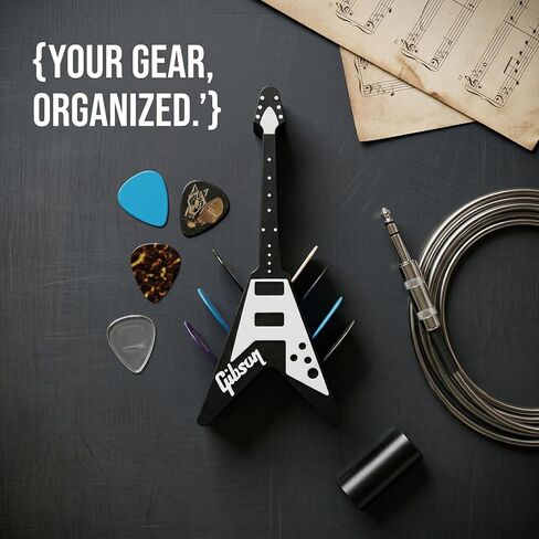 Guitar Pick Holder - Durable Plastic Guitar Pick Organizer with 10 Slots, Scratch-Resistant Surface & Ergonomic Design for Electric, Acoustic, Classical Guitars - Ideal Gift for Guitarists in Kuwait