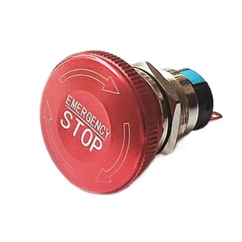 Emergency Push Button Stop Switch 16mm 19mm 22mm Mushroom Head 1NO1NC 2NO2NC Latching Retention On Off, 1pcs(2NO2NC Add 6Wires,16mm) in Saudi Arabia
