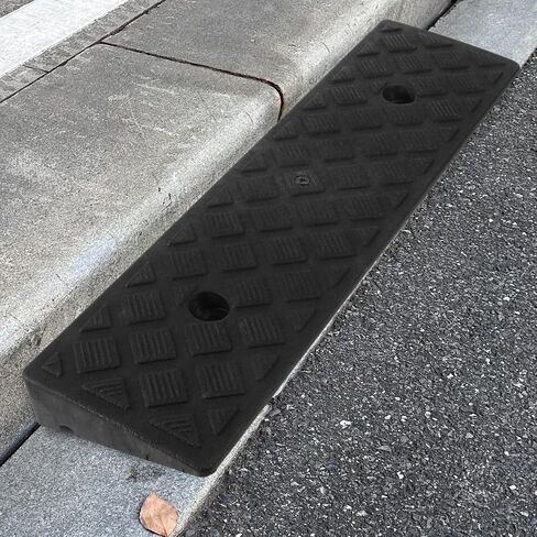 PRETYZOOM Curb Ramp Threshold Ramp – 19.68"" x 5.11"" x 1.57"" Portable Plastic Slope Pad with Anti-Slip Surface for Driveway, Sidewalk & Doorway Transitions – for Wheelchairs, Scooters, Cars in Kuwait